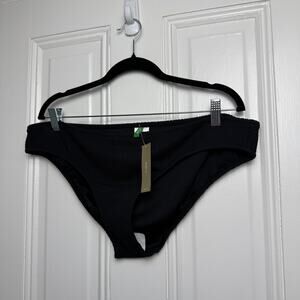 J. Crew Bikini Bottom Womens Black 2XL Textured Hipster Full-Coverage NWT
